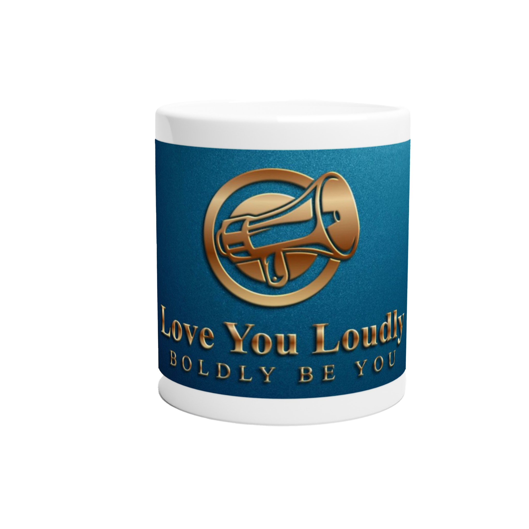 Love You Loudly Ceramic Mug – 11oz Glossy White Design